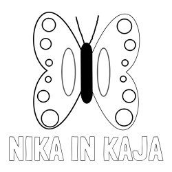 Online izdelana pobarvanka - Pobarvanka imena NIKA IN KAJA in preprosta otroška pobarvanka metuljčka