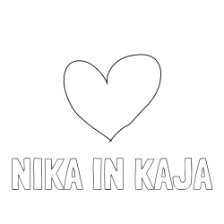 Online izdelana pobarvanka - Pobarvanka imena NIKA IN KAJA in srček