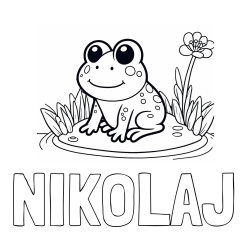 Online izdelana pobarvanka - Pobarvanka imena NIKOLAJ in pobarvanka žabe