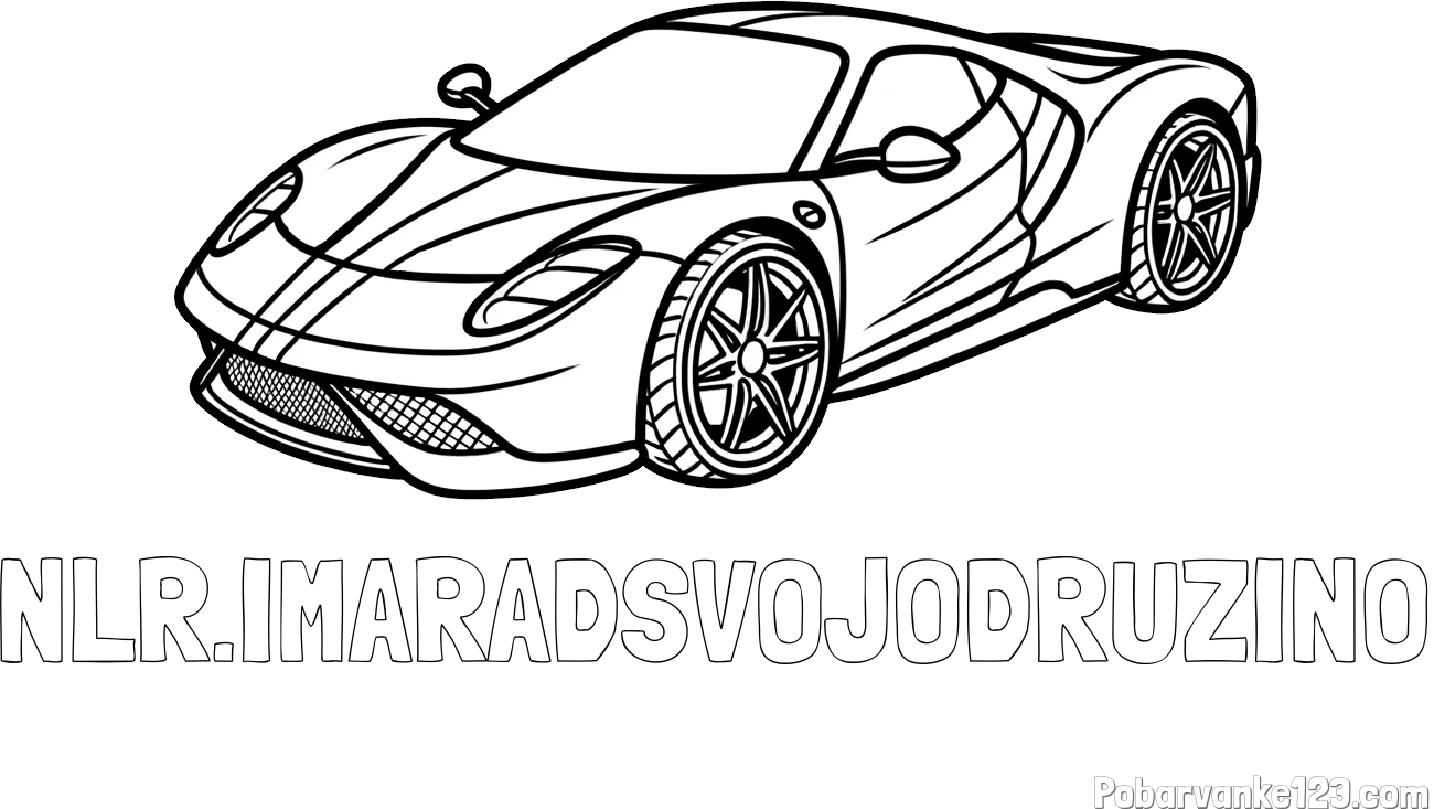 Pobarvanka imena NLR.IMARADSVOJODRUŽINO in pobarvanka dirkalnega avtomobila