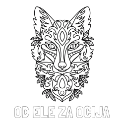 Online izdelana pobarvanka - Pobarvanka imena OD ELE ZA OČIJA in pobarvanka volka - mandale