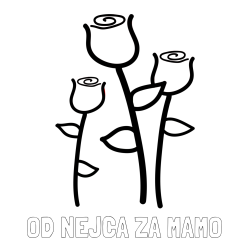 Online izdelana pobarvanka - Pobarvanka imena OD NEJCA ZA MAMO in pobarvanka treh vrtnic