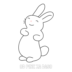 Online izdelana pobarvanka - Pobarvanka imena OD PINE ZA DAŠO in pobarvanka nasmejanega zajčka