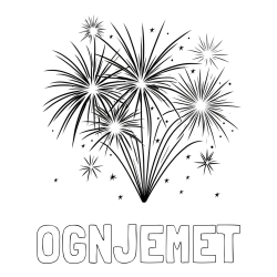Online izdelana pobarvanka - Pobarvanka imena OGNJEMET in pobarvanke velikega ognjemeta
