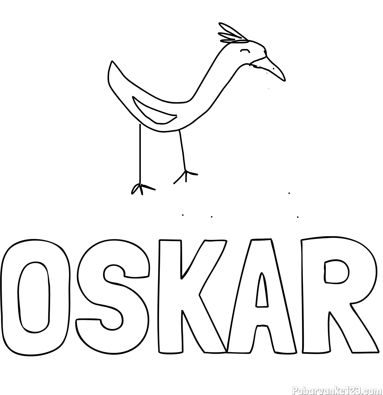 Pobarvanka imena OSKAR in papiga