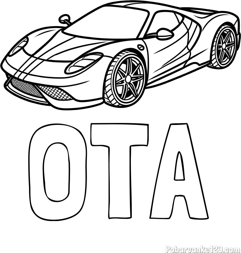 Pobarvanka imena OTA in pobarvanka dirkalnega avtomobila