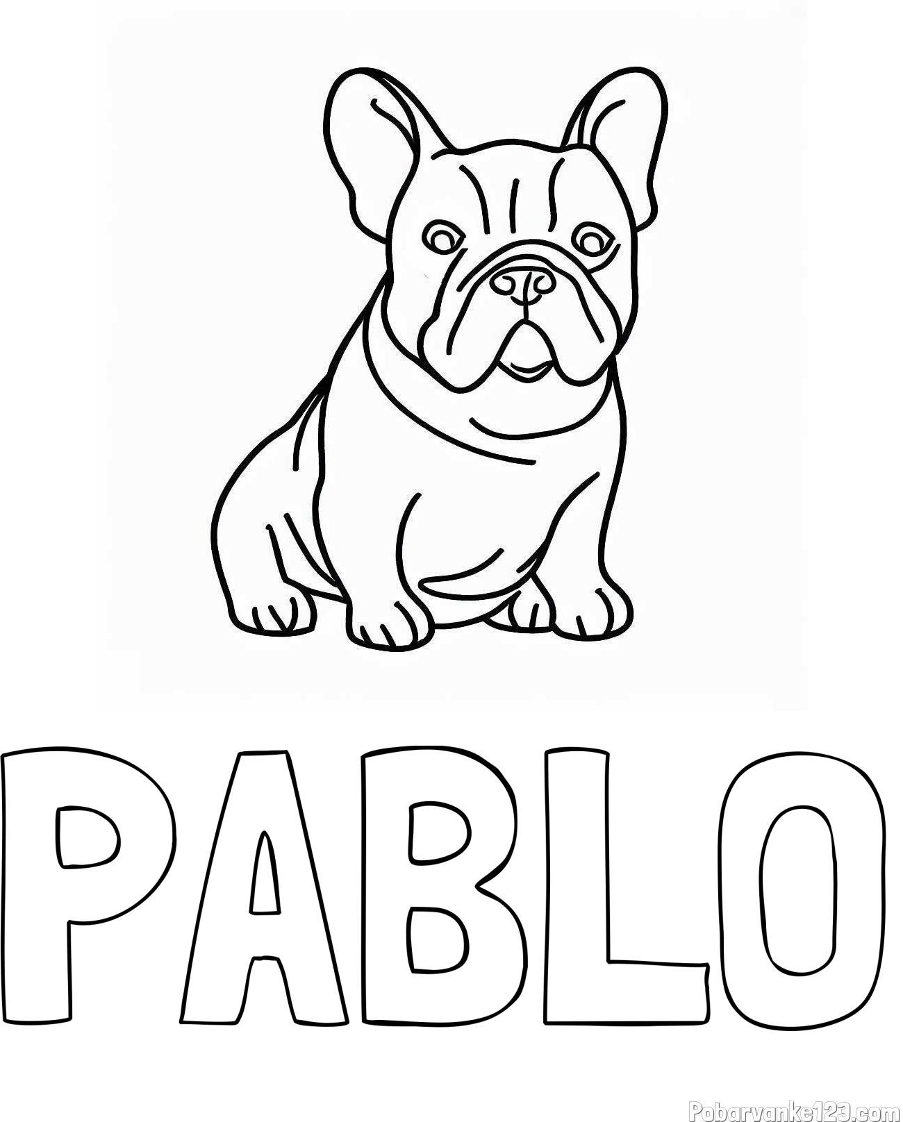 Pobarvanka imena PABLO in pobarvanka francoskega buldoga