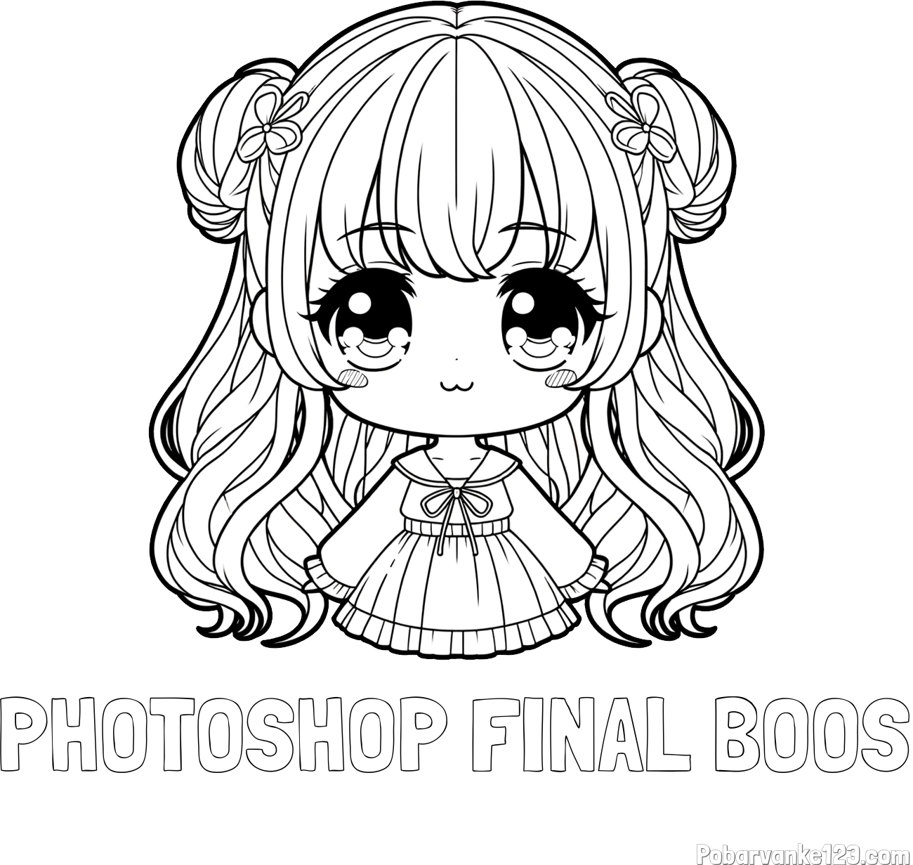 Pobarvanka imena PHOTOSHOP FINAL BOOS in pobarvanka prikupne punčke v anime slogu