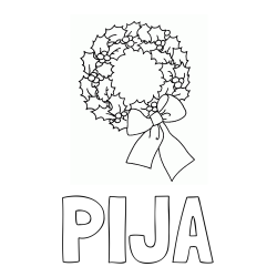 Online izdelana pobarvanka - Pobarvanka imena PIJA in pobarvanka adventni venček