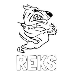 Online izdelana pobarvanka - Pobarvanka imena REKS in pobarvanka hudega kužka