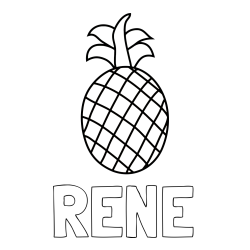 Online izdelana pobarvanka - Pobarvanka imena RENE in pobarvanka ananasa