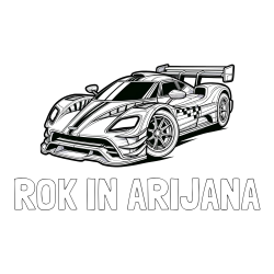 Online izdelana pobarvanka - Pobarvanka imena ROK IN ARIJANA in pobarvanka modernega športnega avtomobila