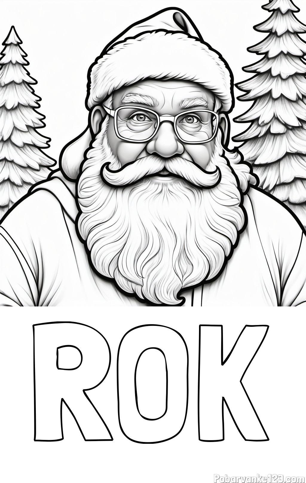 Pobarvanka imena ROK in pobarvanka Božička z očali