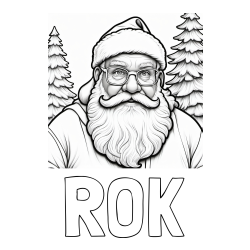 Online izdelana pobarvanka - Pobarvanka imena ROK in pobarvanka Božička z očali