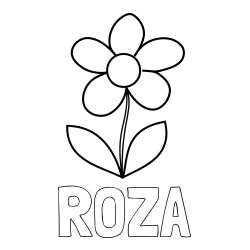 Online izdelana pobarvanka - Pobarvanka imena ROŽA in otroška pobarvanka rože