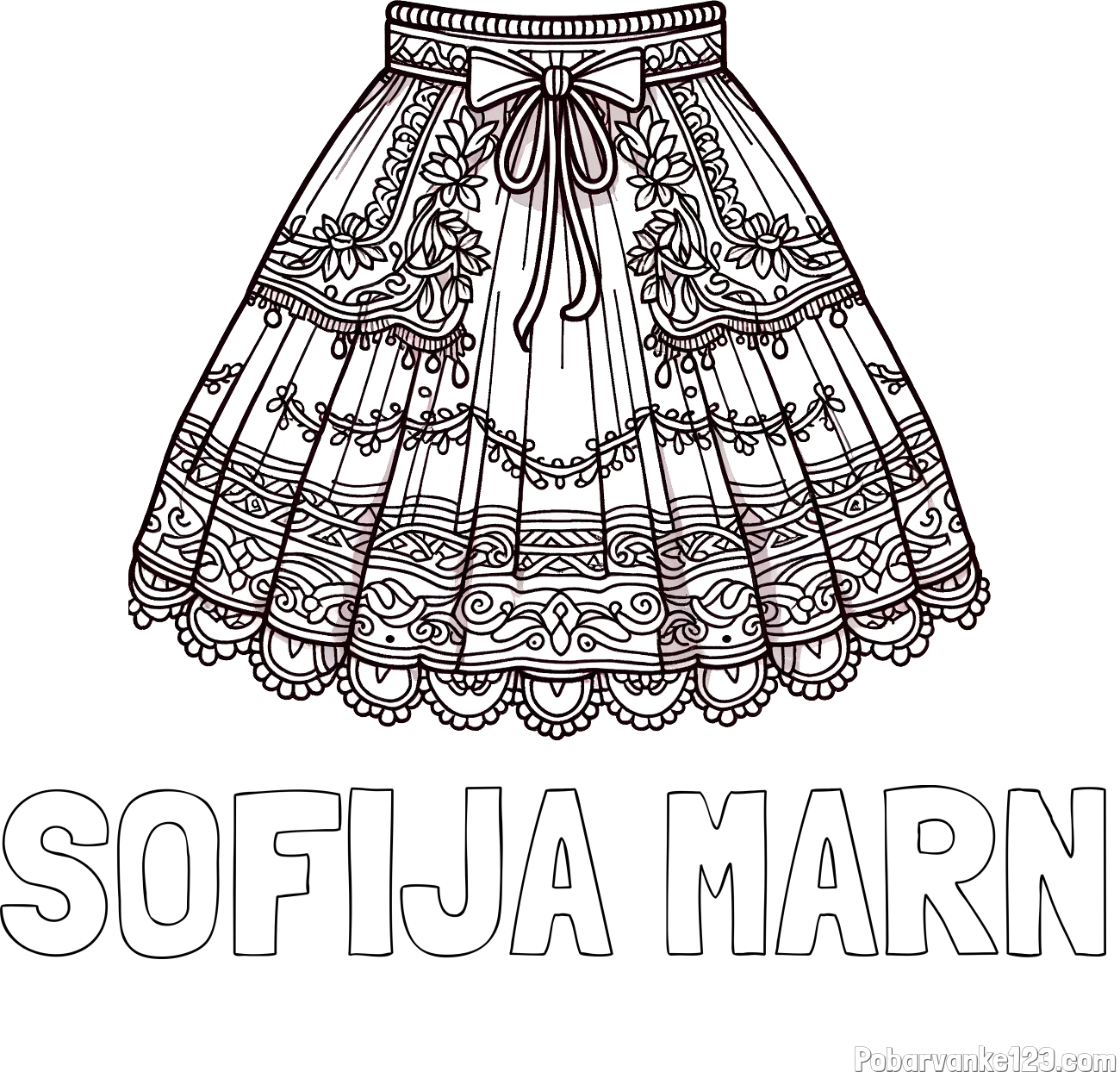 Pobarvanka imena SOFIJA MARN in pobarvanka ženskega krila z mašnico