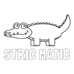 Online izdelana pobarvanka - Pobarvanka imena STRIC MATIC in pobarvanka krokodilčka