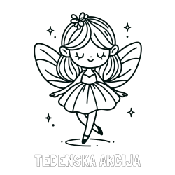 Online izdelana pobarvanka - Pobarvanka imena TEDENSKA AKCIJA in enostavna pobarvanka čarobne vile