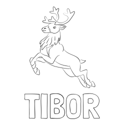 Online izdelana pobarvanka - Pobarvanka imena TIBOR in pobarvanka jelenčka Rudolfa