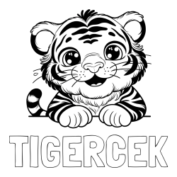 Online izdelana pobarvanka - Pobarvanka imena TIGERČEK in pobarvanka tigrček