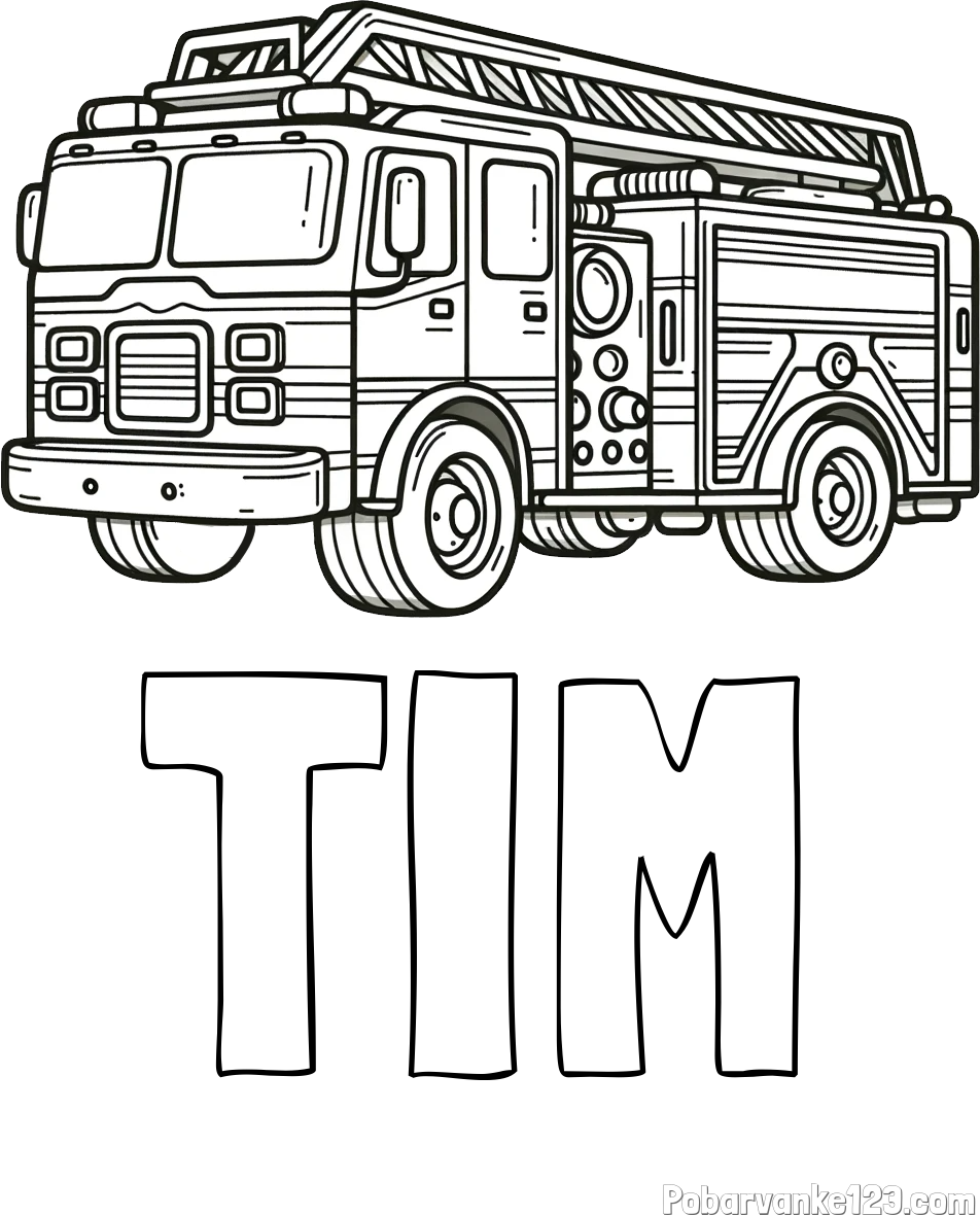 Pobarvanka imena TIM in pobarvanka gasilskega avta z veliko podrobnostmi