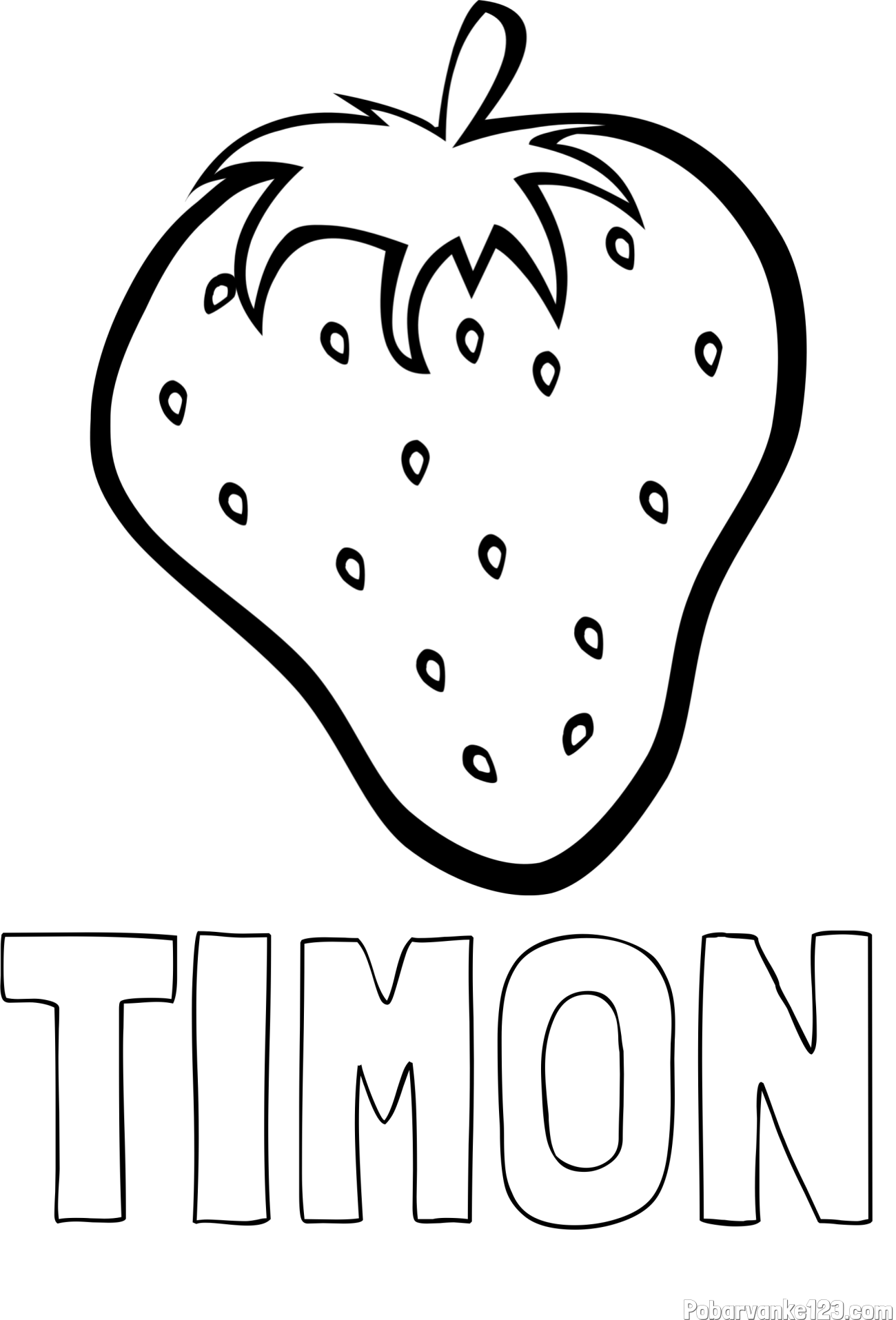 Pobarvanka imena TIMON in pobarvanka sočne jagode