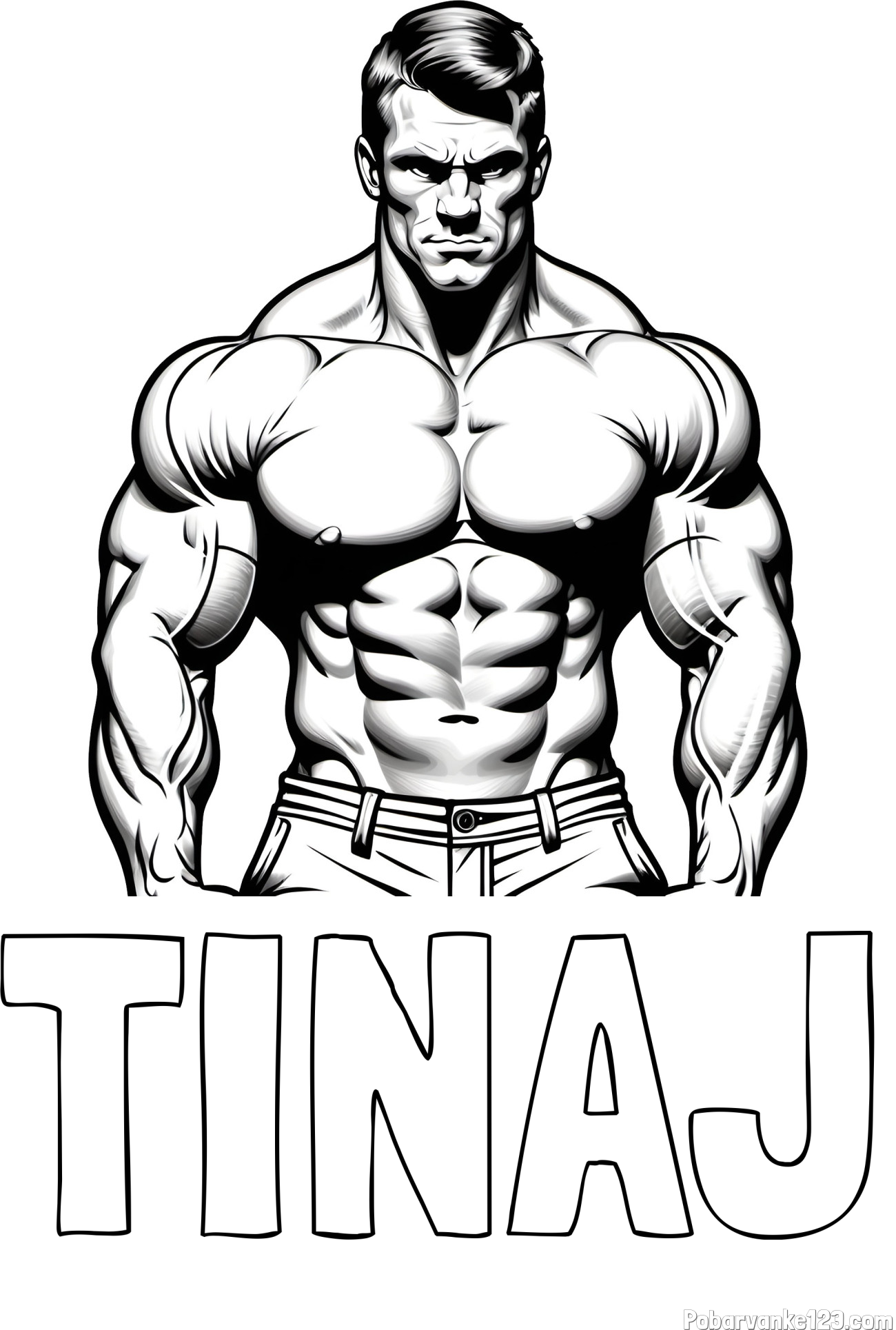 Pobarvanka imena TINAJ in pobarvanka bodybuilder-ja