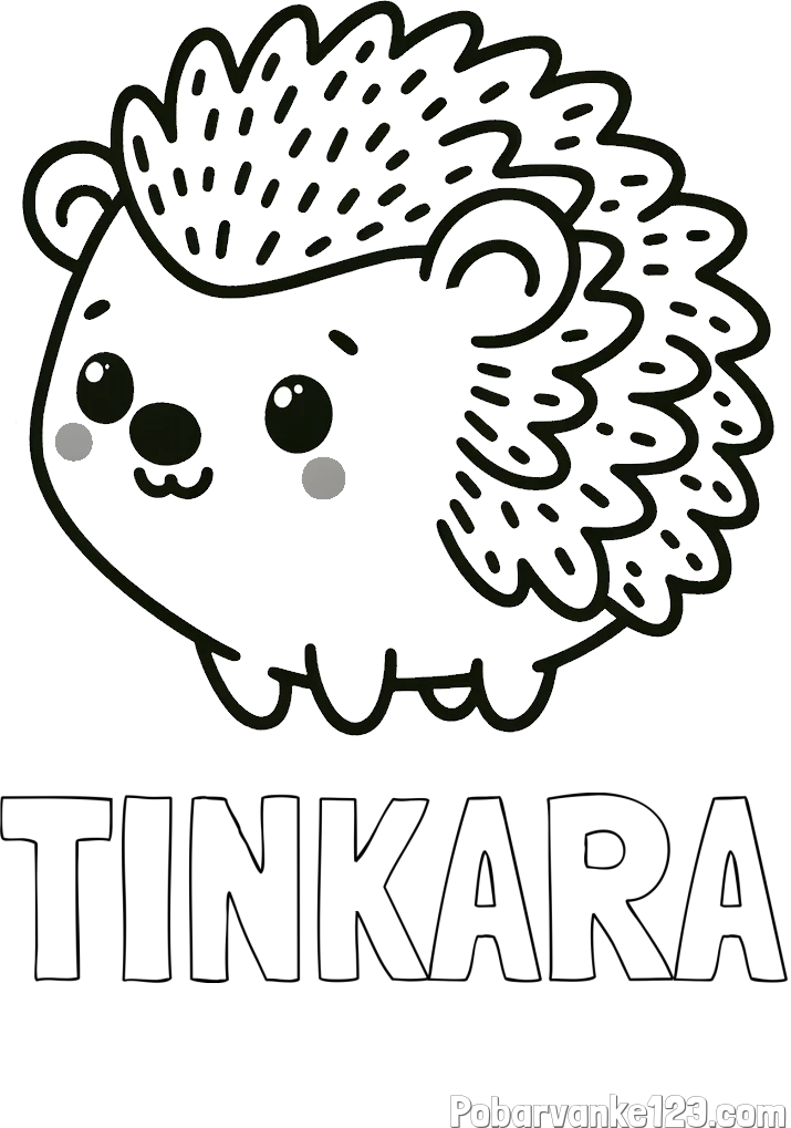 Pobarvanka imena TINKARA in pobarvanka ljubkega ježka