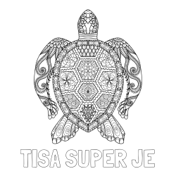 Online izdelana pobarvanka - Pobarvanka imena TISA SUPER JE in pobarvanka želve - mandale