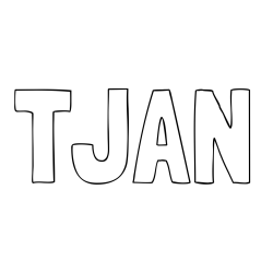 Online izdelana pobarvanka - Pobarvanka imena TJAN