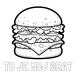 Online izdelana pobarvanka - Pobarvanka imena TO JE MOJ BRAT in pobarvanka hamburger