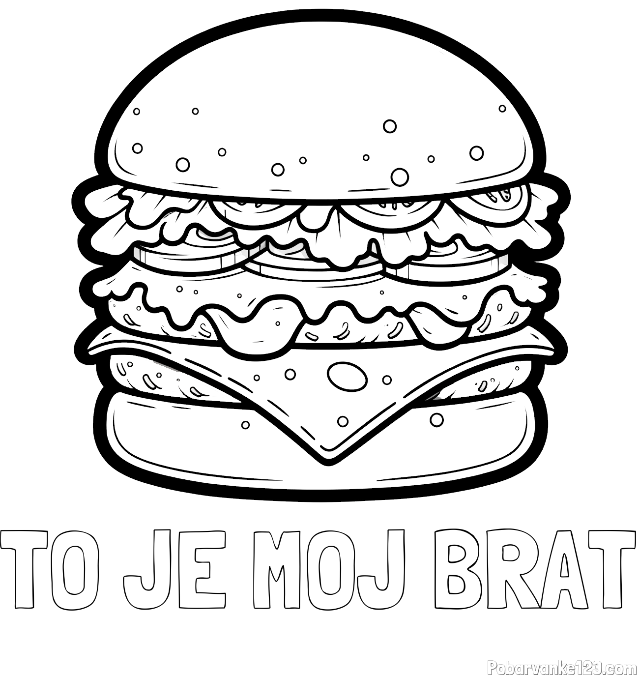 Pobarvanka imena TO JE MOJ BRAT in pobarvanka hamburger