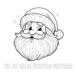 Online izdelana pobarvanka - Pobarvanka imena TO JE MOJA SESTRA VICTORI in pobarvanka simpatičnega Božička