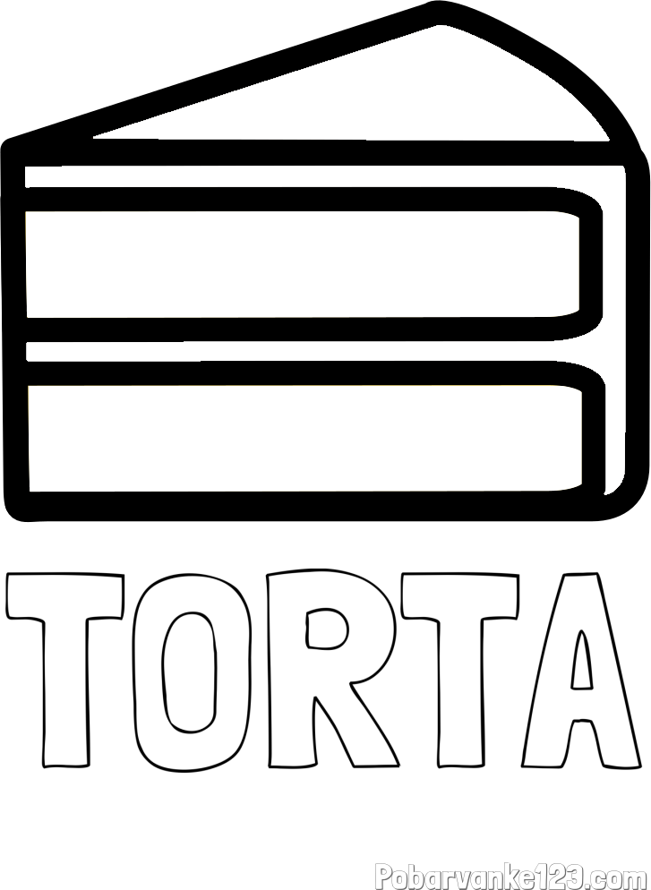 Pobarvanka imena TORTA in pobarvanka kosa torte