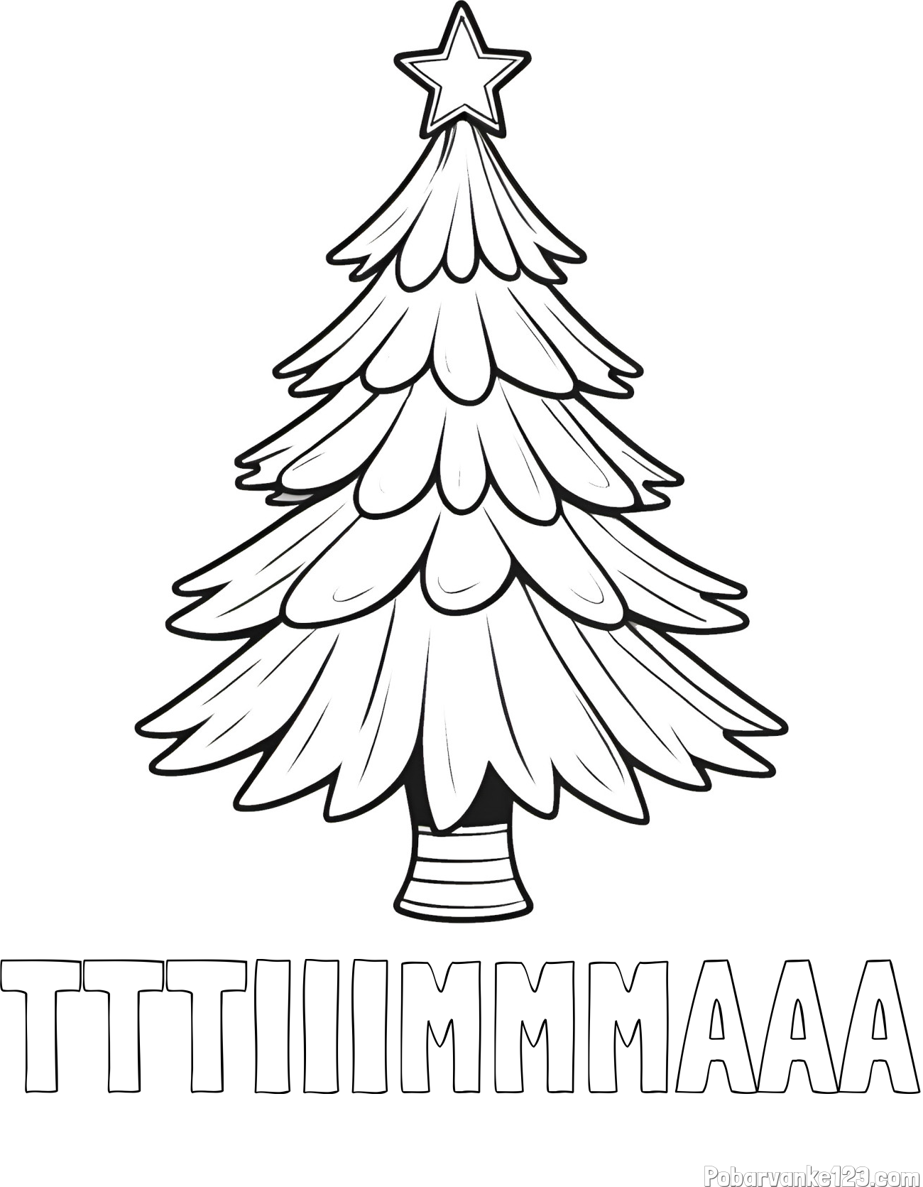 Pobarvanka imena TTTIIIMMMAAA in pobarvanka božične smreke z zvezdo