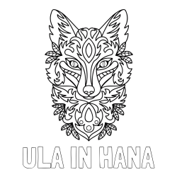 Online izdelana pobarvanka - Pobarvanka imena ULA IN HANA in pobarvanka volka - mandale