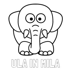 Online izdelana pobarvanka - Pobarvanka imena ULA IN MILA in pobarvanka slona