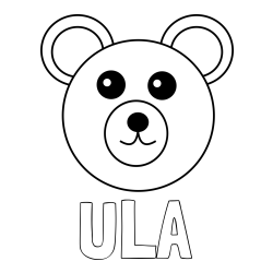Online izdelana pobarvanka - Pobarvanka imena ULA in preprosta pobarvanka medvedka