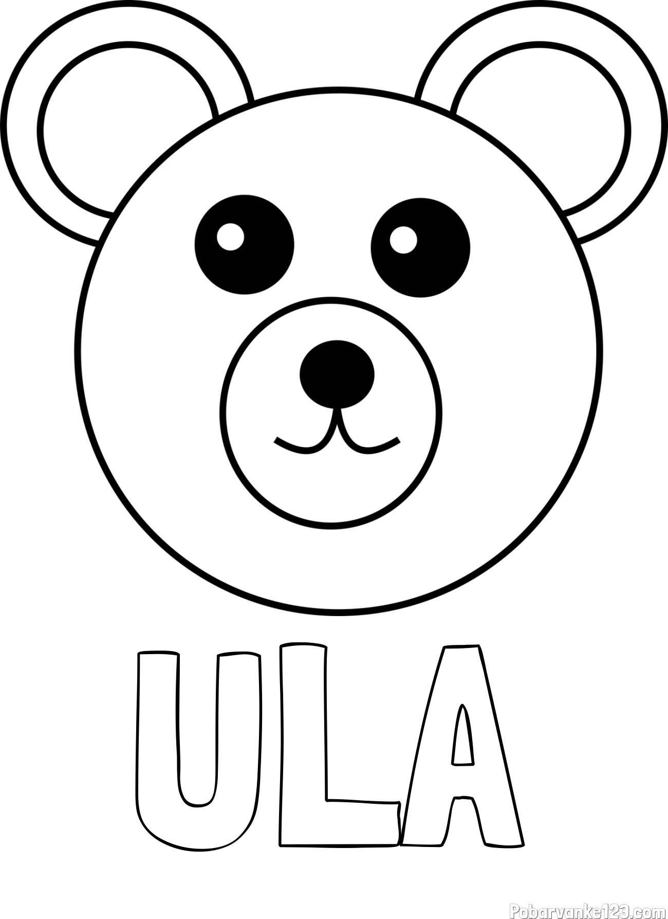 Pobarvanka imena ULA in preprosta pobarvanka medvedka