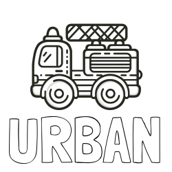 Online izdelana pobarvanka - Pobarvanka imena URBAN in pobarvanka gasilski avto