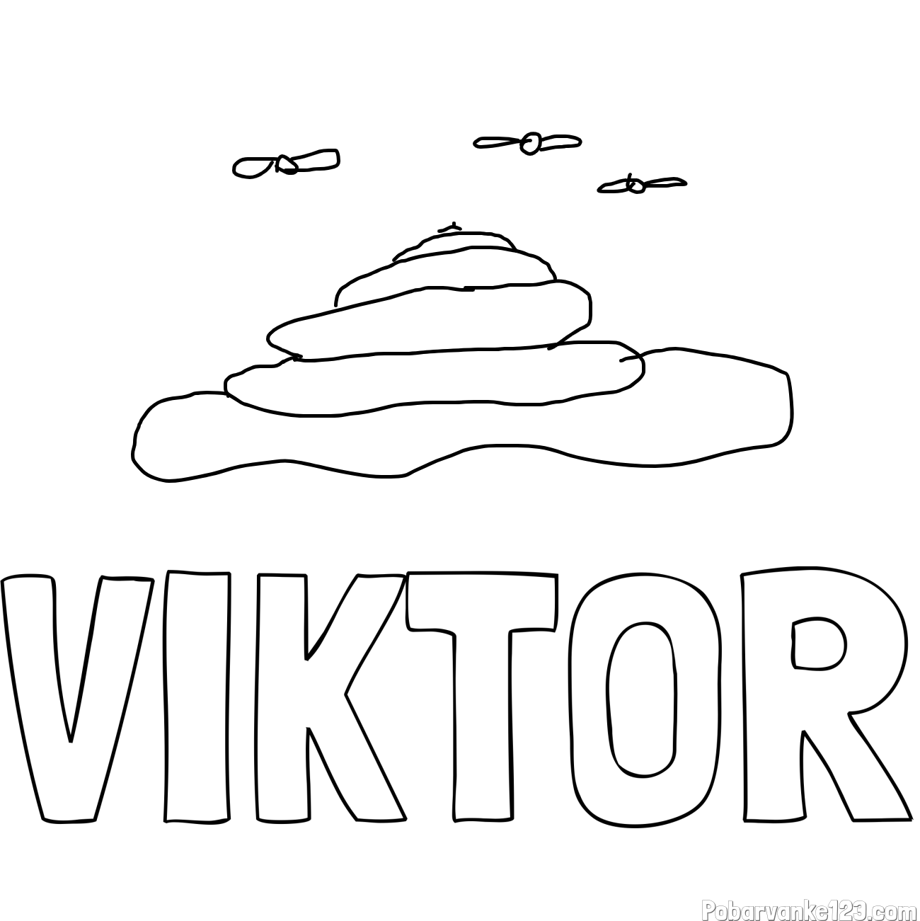 Pobarvanka imena VIKTOR in kakica