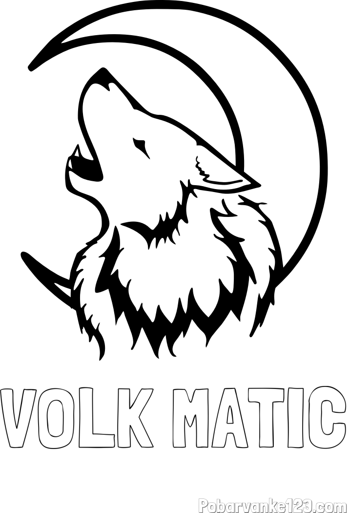 Pobarvanka imena VOLK MATIC in pobarvanka volk in lune