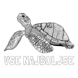 Online izdelana pobarvanka - Pobarvanka imena VSE NAJBOLJŠE in pobarvanka velike želve - mandale