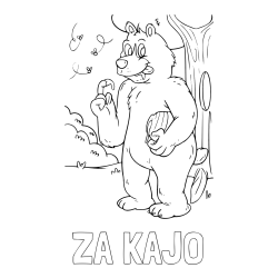 Online izdelana pobarvanka - Pobarvanka imena ZA KAJO in pobarvanka nagajivega medvedka