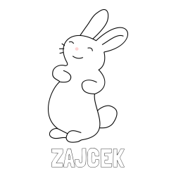Online izdelana pobarvanka - Pobarvanka imena ZAJČEK in pobarvanka nasmejanega zajčka