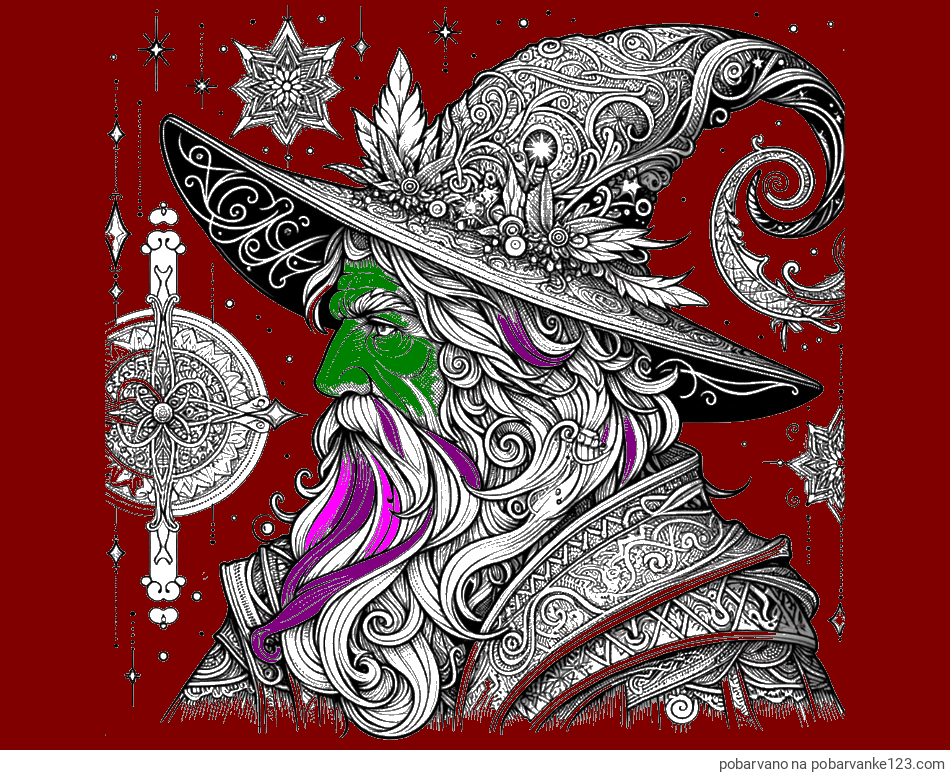 POBARVANA POBARVANKA - Čudovita pobarvanka čarovnika