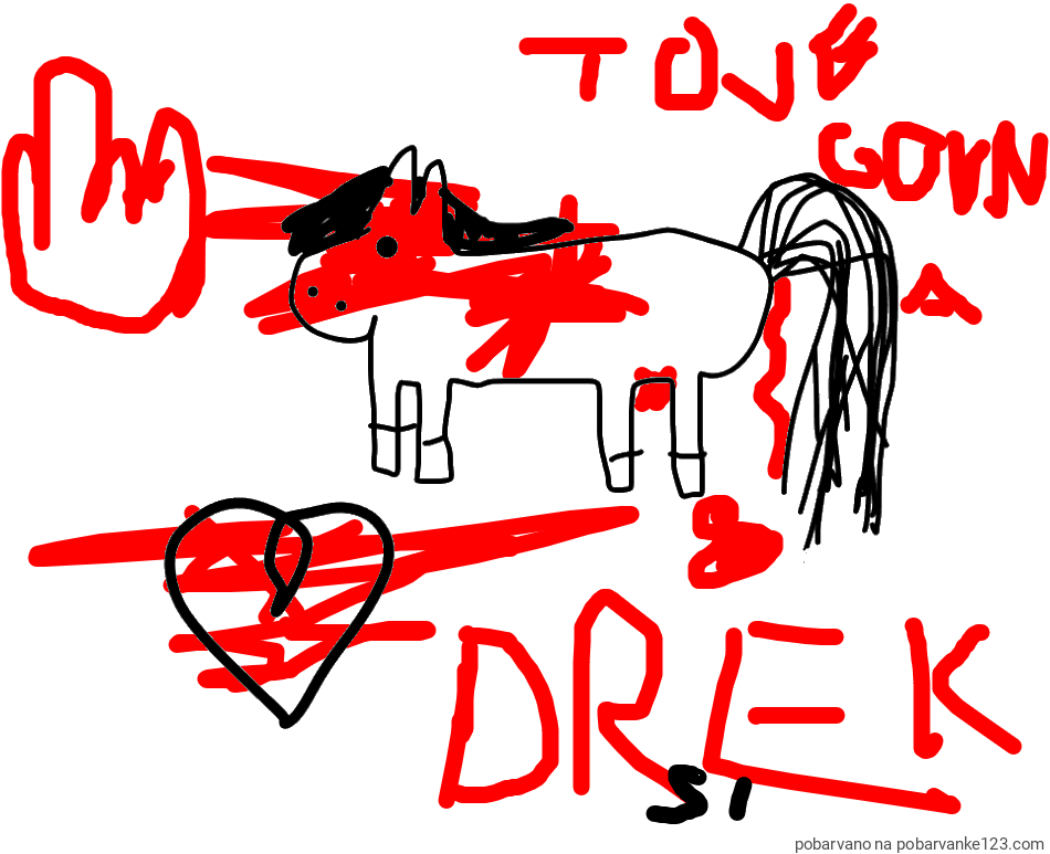 POBARVANA POBARVANKA - konj z srčkom