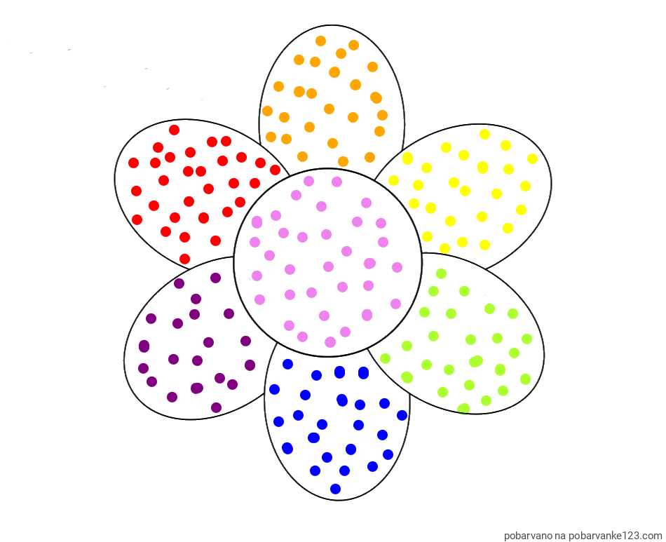 POBARVANA POBARVANKA - Otroška pobarvanka cveta