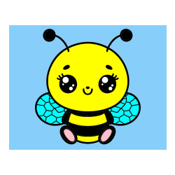 Pobarvana pobarvanka - Otroška pobarvanka ljubke čebele