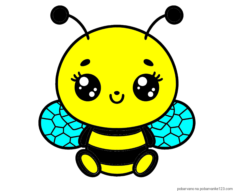 POBARVANA POBARVANKA - Otroška pobarvanka ljubke čebele